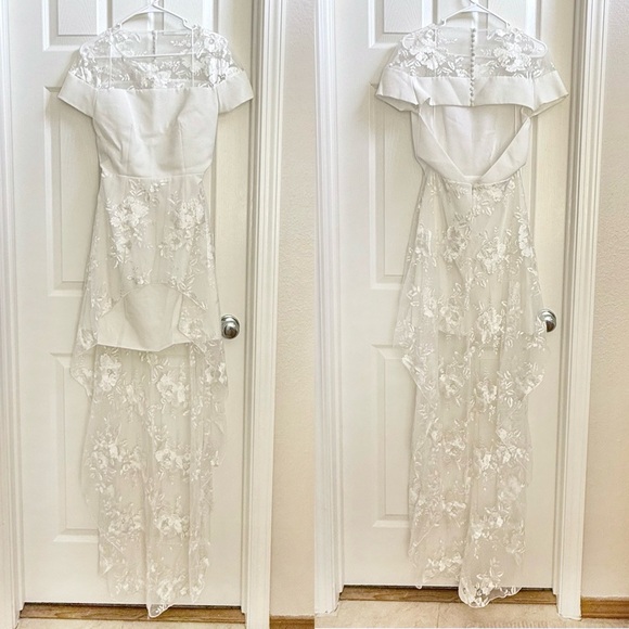 RIME ARODAKY Halcyon Tulle High Low Bridal Dress White Sz S - Picture 2 of 7